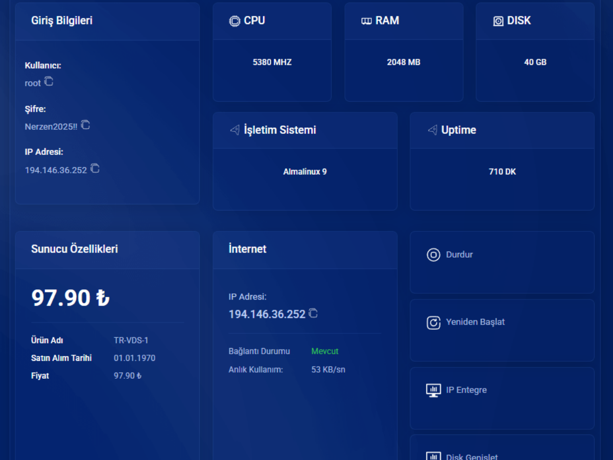 VDS Control Panel
